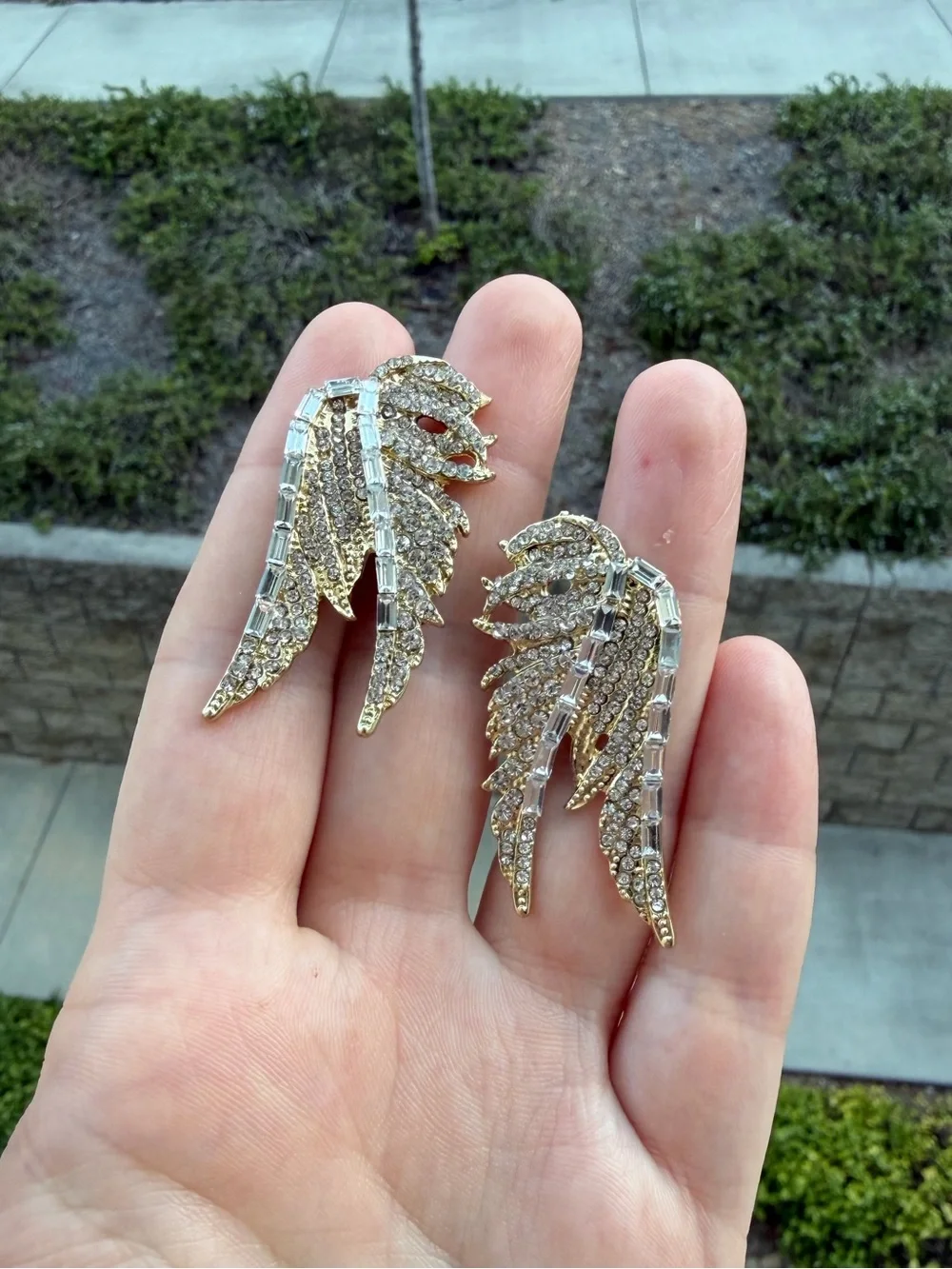 Crystal Angel Wing Statement Earrings - Women Jewelry
